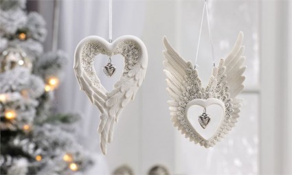 Porcelain Angel Wing Design Ornament Gift Item