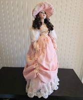 Porcelain Doll in Pink Dress 