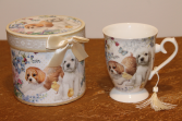 Porcelain Gift Boxed Tea Cup - Puppies 