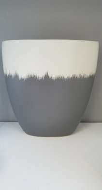 Porcln Eye 15x15x6.5 Gry-Wht 