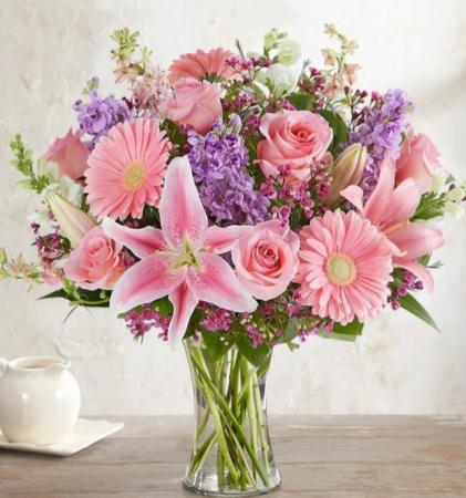 Pouty Pink Vase Arrangement