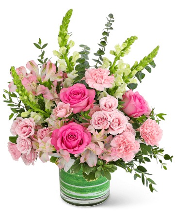 Power of Pink Flower Arrangement in Nevada, IA | Flower Bed