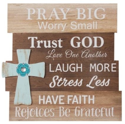 Pray Big Wooden Sign