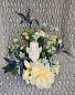 Praying Cherub with Blue & White Silks 