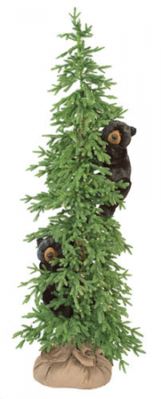 Pre-lit Black Bear Artificial Tree