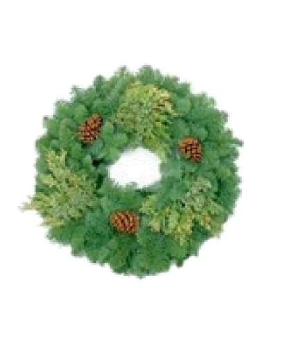 PRE-ORDER ONLY 30in Mixed Evergreen Wreath Evergreen