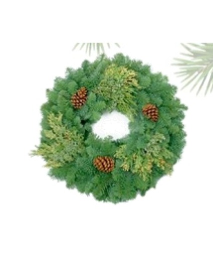 PRE-ORDER ONLY 34in Mixed Evergreen Wreath Evergreen