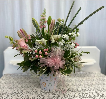 Precious Baby Girl Floral Foam Arrangement