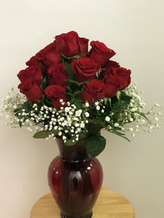 Precious Heart Red vase arrangement