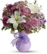 precious in purples florial arrangement