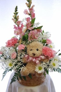 Precious Little Girl *basket with bear included