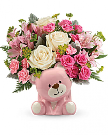 Precious Pink Bear Bouquet