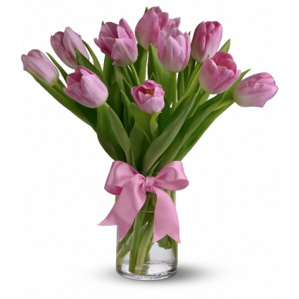 Precious Pink Tulips Vase arrangement