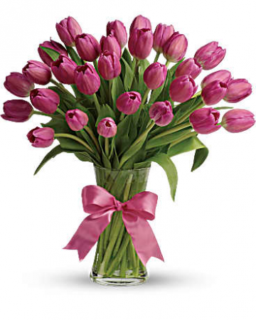 Precious Pink Tulips Vase Arrangement