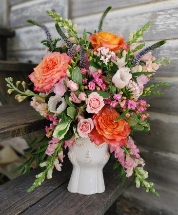 Precious Pinks Cute Face Vase in Key West, FL | Petals & Vines