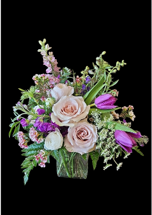 Pristine Purple Vase Arrangement