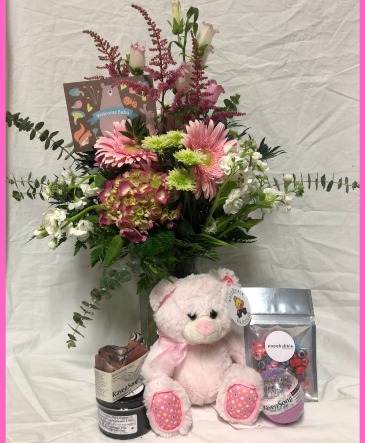 Premium Baby Girl Package Vase and Gift Items in Abbotsford, BC | BUCKETS FRESH FLOWER MARKET INC.
