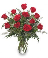 Premium Sexy Red Roses 1 Dozen Rose arrangement