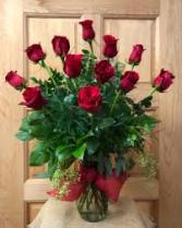 Premium Grade Red Roses Vase Arranged Vase arrangement