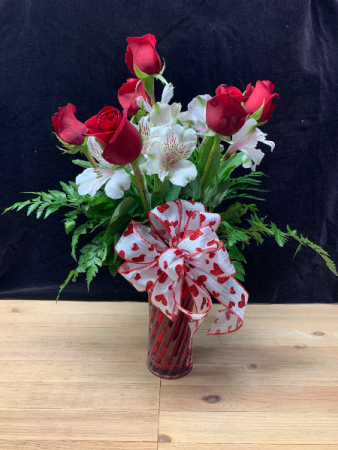 Premium Half Dozen Roses Vase