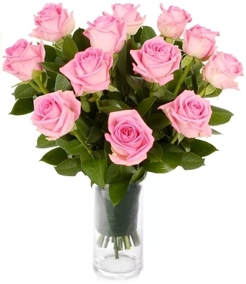 PREMIUM LONG STEM PINK ROSES ARRANGEMENT