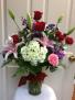 Pink & Red Elegance  Mixed  Vase Arrangement