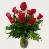 Premium Red Roses Vase Arrangement