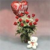 Best Value: Premium  Roses, White Bear & Balloon  Favorite Gift of Love: 12, 18, or 24 Roses