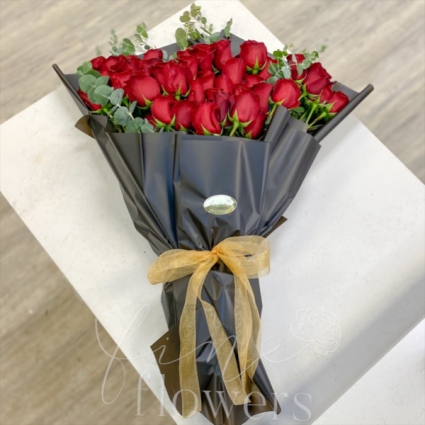 Premium Wrapped Rose Bouquet Wrapped Bouquet