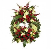 premium wreath white and red 