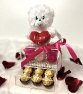 Preserved Roses, Chocolates and Teddy  