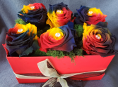 Preserved Roses 6 Rainbow Preserved Roses