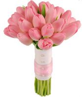 PRETT Y PINK TULIP BRIDAL BOUQUET