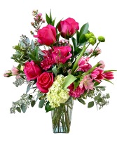 Pretty in Pink  Mixed Vase Arrang.