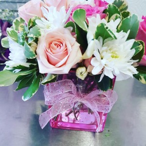 PRETTY IN PINK PK ROSE, WHITE DAISY