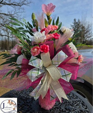 Pretty in Pink Silk Vase Arrangement  