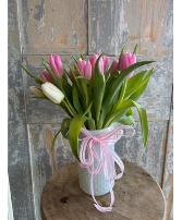 Pretty In Pink Tulips Custom Design Arrangement