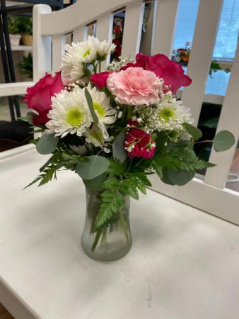 Pretty in Pink  Valentine's Vase Arrangement 