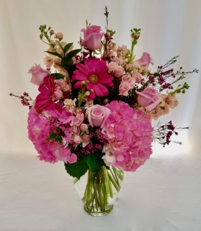 Pretty in Pink Vase arrangement.