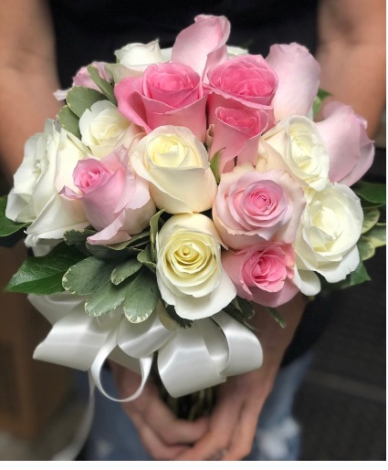 Pretty in pink wedding bouquet
