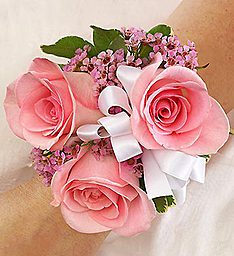 pink wrist corsage