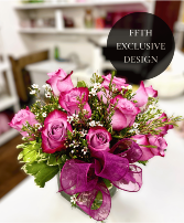 Pretty in Purple Cube Vase Arrangement
