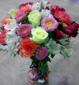 Pretty mix with carnations. Fresh floral