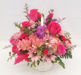 Pretty n' Pink Basket Arrangement