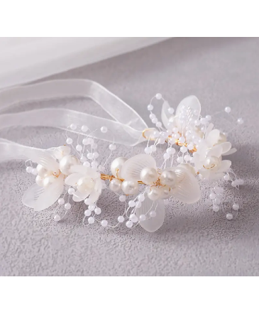 Delicate White Pearl Corsage Bracelet  in Newmarket, ON | FLOWERS 'N THINGS FLOWER & GIFT SHOP