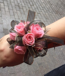 black and pink corsage