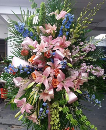Pretty Pink and Blue for You spray/sympathy