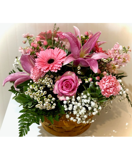 Pretty Pink Basket Arrangement Powell Florist Exclusive