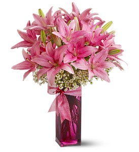 Pretty Pink Lilies  All-Around Floral Arrangement