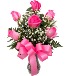 Pretty Pink Petals Half Dozen Roses Vased